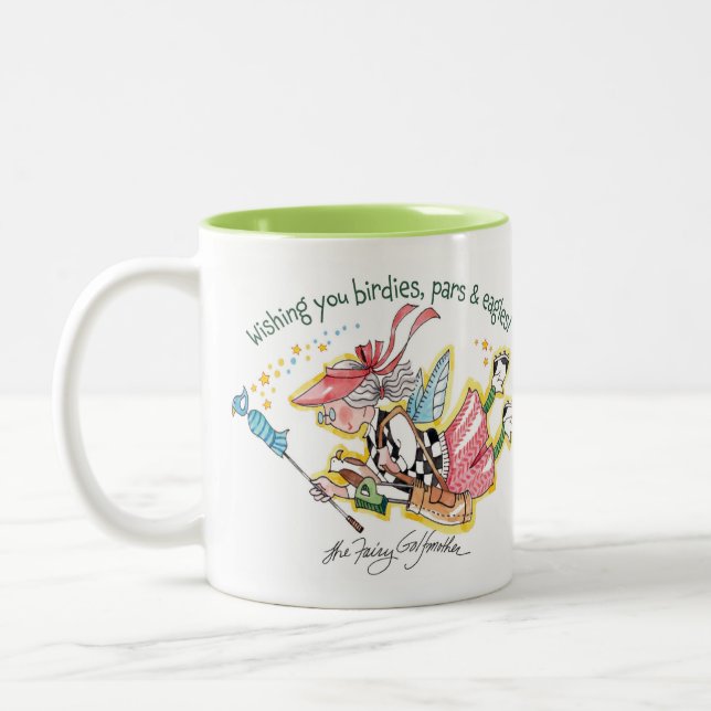 Fée de Whimsical Golfmère à deux tons de café Mug (Gauche)