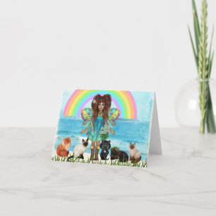 Fée et chats toute la carte de voeux d'occasion