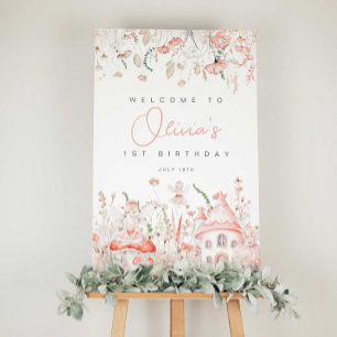 Fée et Fleur sauvage Anniversaire Affiche de bienv