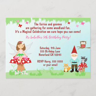Fée et Gnome Fête en Forêt | INVITATION