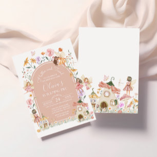 Fée Fleur sauvage rose modifiable Invitation Anniv