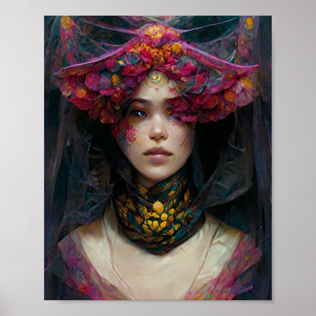 Fee Girl in Pink Fantasy Art Poster (Vorne)