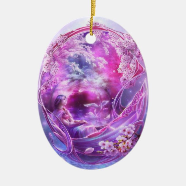 Fee - Girly Digital-Kunst Keramikornament (Vorne)