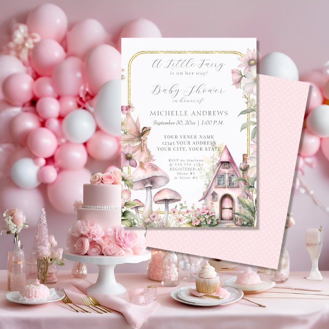 Fee Hütte Blumenmatratze Girl Babydusche Einladung (Von Creator hochgeladen)