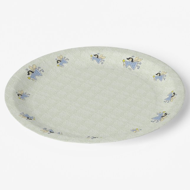 FEE in Blau Pappteller (Schrägansicht)