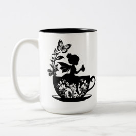 Fee in einem Teecup Zweifarbige Tasse