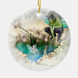 Fee in Elven Pond Vignette Keramik Ornament