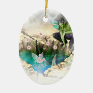 Fee in Elven Pond Vignette Keramikornament