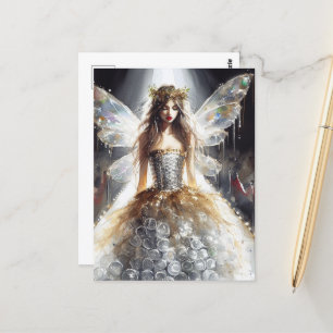 Fee in Gerecycelt Kleid auf der Mode Show Postkarte