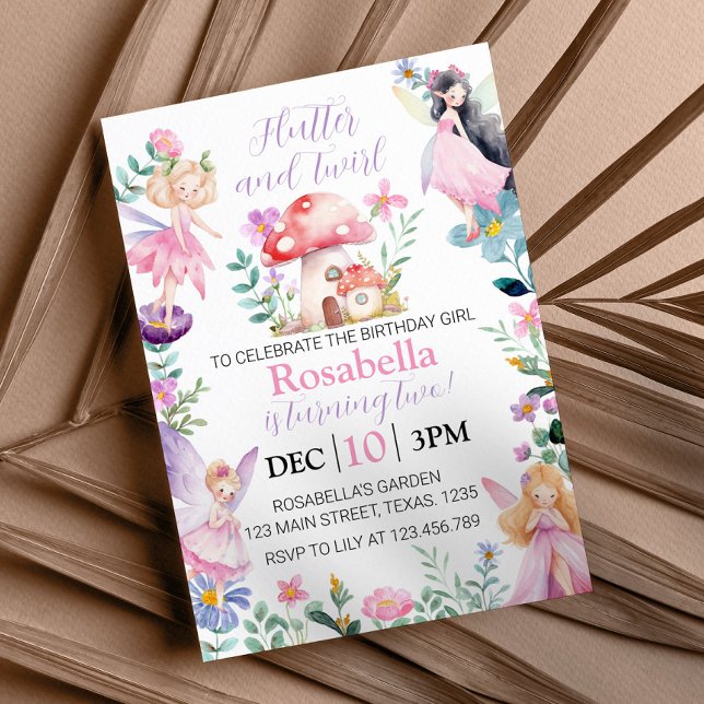 Fée Magique Invitation Anniversaire N'importe quel (Créateur téléchargé)