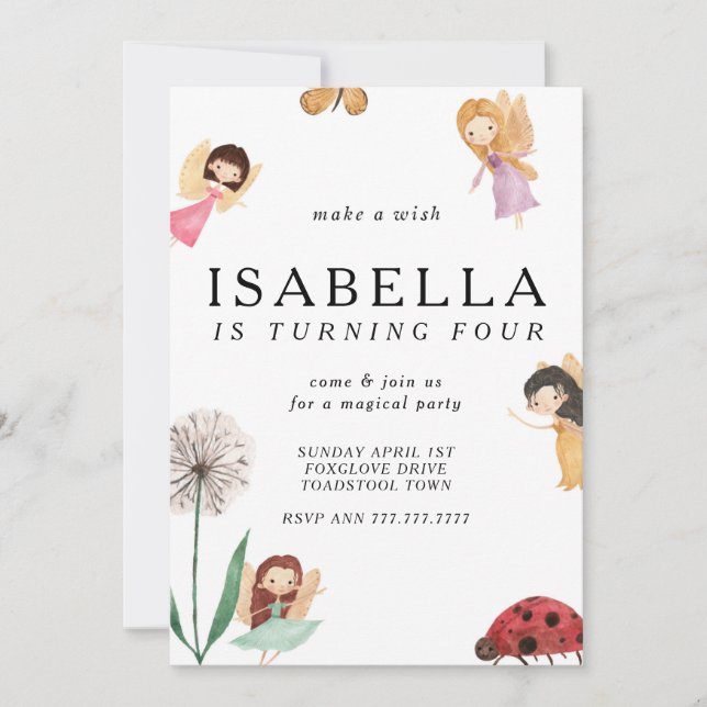 Fée magique Whimsical Invitation Anniversaire (Devant)