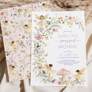 Fée modifiable Invitation premier anniversaire, So