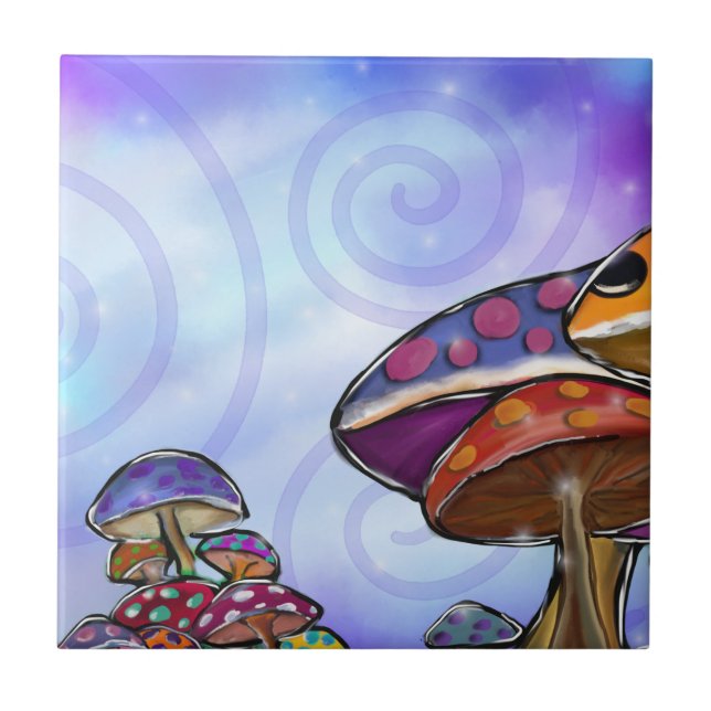 Fee Mushroom Art Fliese (Vorderseite)