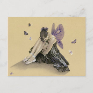 Fée noire ailes violettes Carte postale