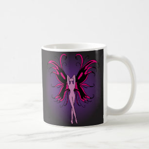 Fee-- rosa u. schwarze Flügel - Tasse