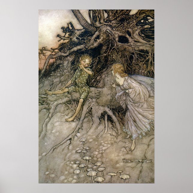 Fee, Sommernachtstraum, Rackham 16W x 24H Poster (Vorne)