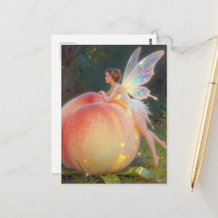 Fee und der Pfirsich Postkarte