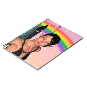 Fee unter Regenbogen Notizblock