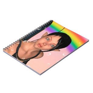 Fee unter Regenbogen Notizblock