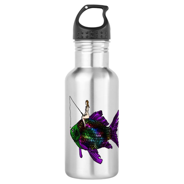 Fee von Fischen Edelstahlflasche (Vorderseite)