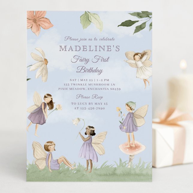 Fée Whimsical Invitation pour fille premier annive (Créateur téléchargé)