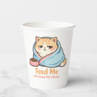 Feed Me and Leave Me Alone Funny Sleepy Cat Pappbecher