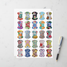 Feed Sack Whale Tail Journal Tabs Clipart Sheet