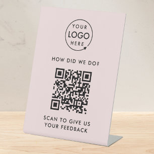 Feedback der Kunden zur Bewertung des QR-Codes Sockelschild