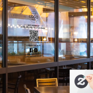 Feedback-QR-Code Social Media Marketing Geschäftss Fensteraufkleber