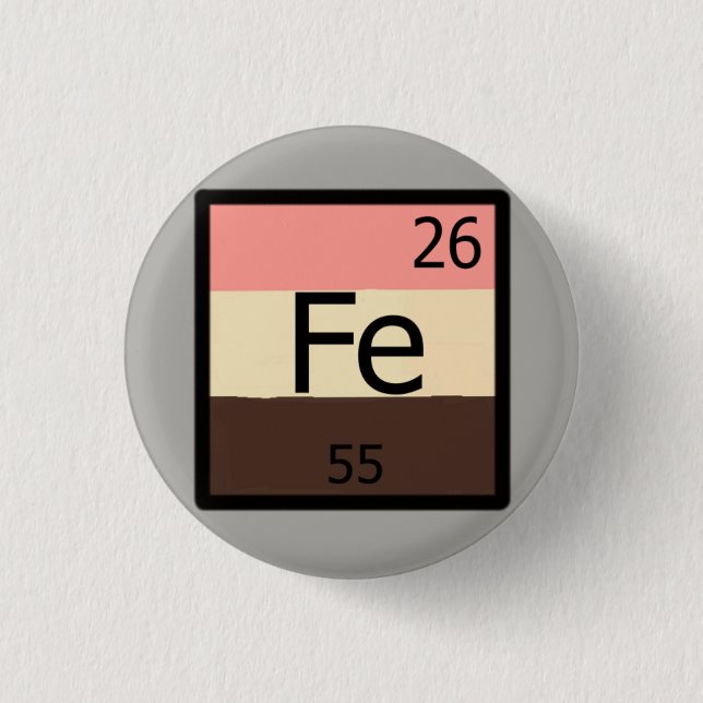 Feedeeisen Fe Periodic Table Feedist T - Shirt But Button (Vorderseite)