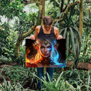 Feeis-Kaminkönigin leuchtend bunt Fantasie Poster