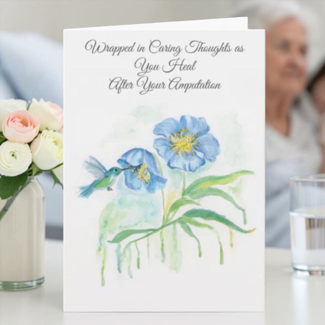 Feel Better From Amputation Poppy, Hummingbird Karte (Von Creator hochgeladen)