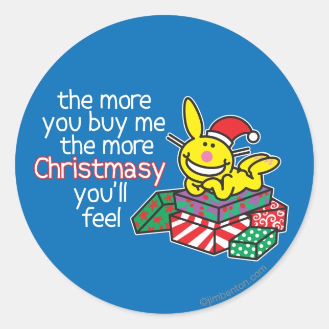 Feel Christmasy Runder Aufkleber (Vorderseite)