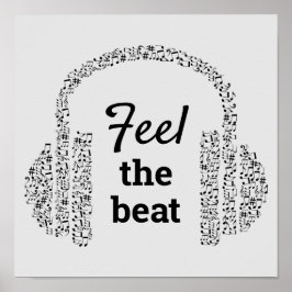 Feel the beat DJ Music Zitat modern Poster
