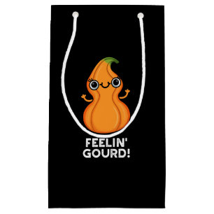 Feelin Gourd Funny Veggie Pun Dark BG Kleine Geschenktüte
