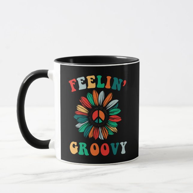 Feelin' Groovy Classic Trippy Hippie Tasse (Links)