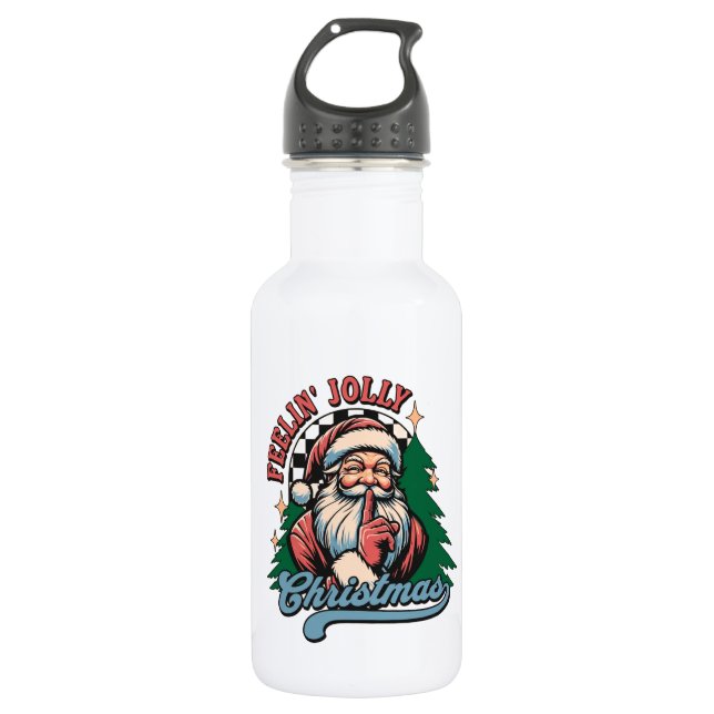 Feelin’ Jolly Christmas Sant Edelstahlflasche (Vorderseite)