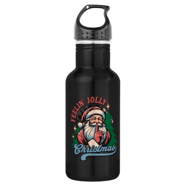 Feelin’ Jolly Christmas Sant Edelstahlflasche (Vorderseite)