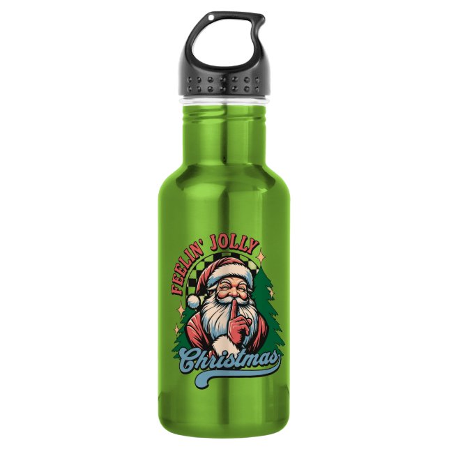 Feelin’ Jolly Christmas Sant Edelstahlflasche (Vorderseite)