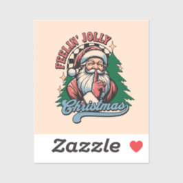Feelin’ Jolly Christmas Santa . Aufkleber