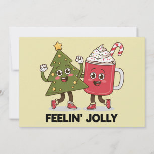 Feelin Jolly Christmas Tree Kaffee Lover Winter Feiertagskarte