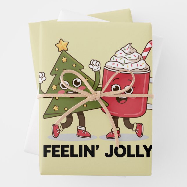 Feelin Jolly Christmas Tree Kaffee Lover Winter Geschenkpapier Set (Beispiel)