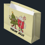 Feelin Jolly Christmas Tree Kaffee Lover Winter Große Geschenktüte<br><div class="desc">Feelin Jolly Christmas Tree Kaffee Lover Winter</div>