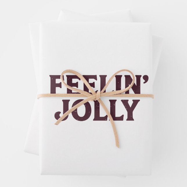 Feelin' Jolly Funny Christmas Spirit Geschenkpapier Set (Beispiel)