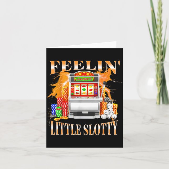 Feelin Little Slotty Slot Machine Gambling Casino  Karte (Vorderseite)