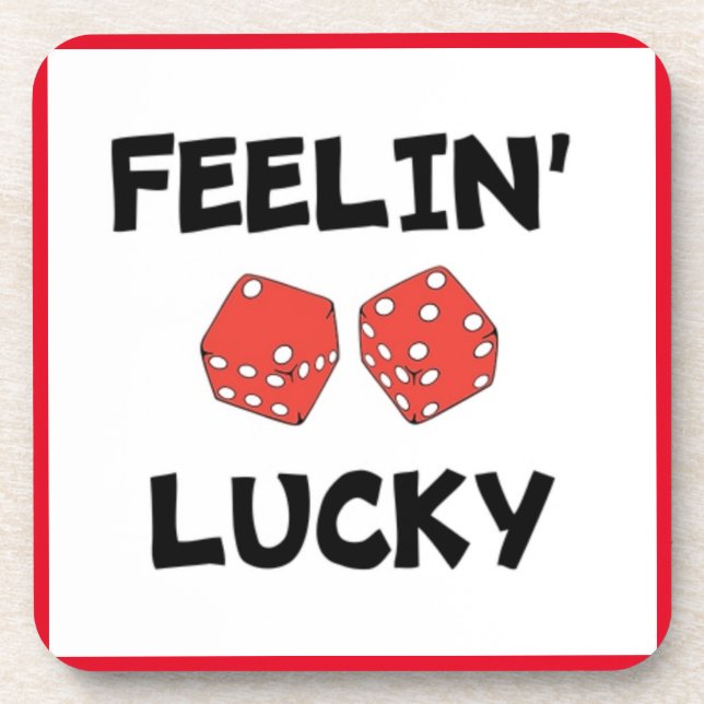 "FEELIN' LUCKY DICE GETRÄNKEUNTERSETZER (Vorderseite)