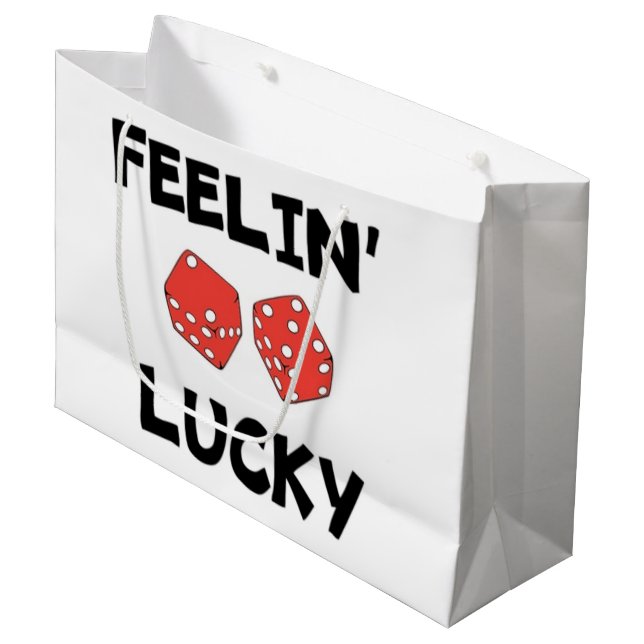 "FEELIN' LUCKY DICE GROßE GESCHENKTÜTE (Vorderseite Schrägansicht)