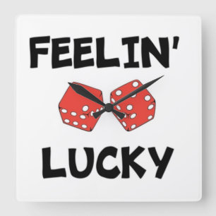 "FEELIN' LUCKY DICE QUADRATISCHE WANDUHR