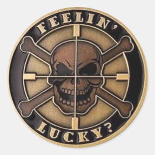 FEELIN LUCKY? RUNDER AUFKLEBER
