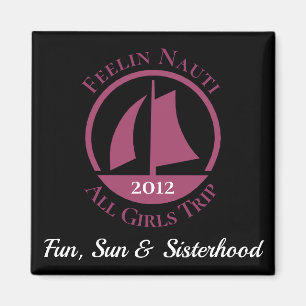 "Feelin Nauti" die Reise Mädchens personalisiert Magnet